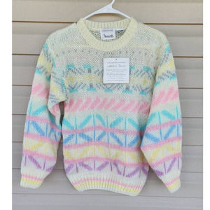 NWT Deadstock Vintage Sweater Grandma Sweater Ski‎ Holiday Winter Small